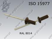 Nit z. łeb płaski 3,2× 8-Al/St RAL8014 ISO 15977