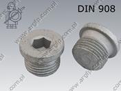Korek z gn. 6-kt z kołn. M18×1,5 fl Zn DIN 908